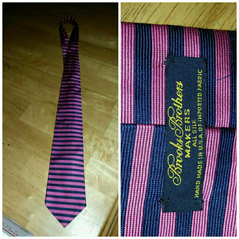 Brooks brothers 100 % silk tie makers pink blue
